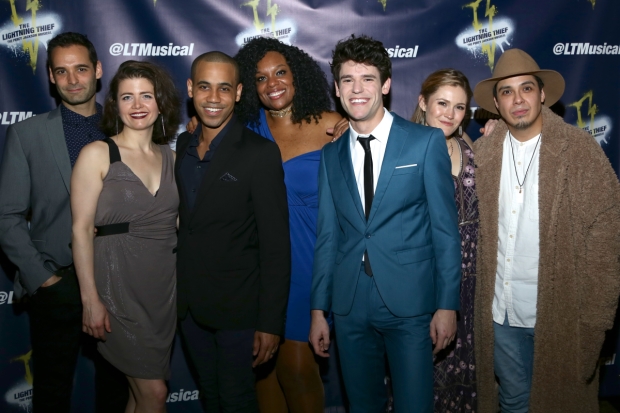 The cast of The Lightning Thief: The Percy Jackson Musical, directed by Joe Tracz, at the Lucille Lortel Theatre. 