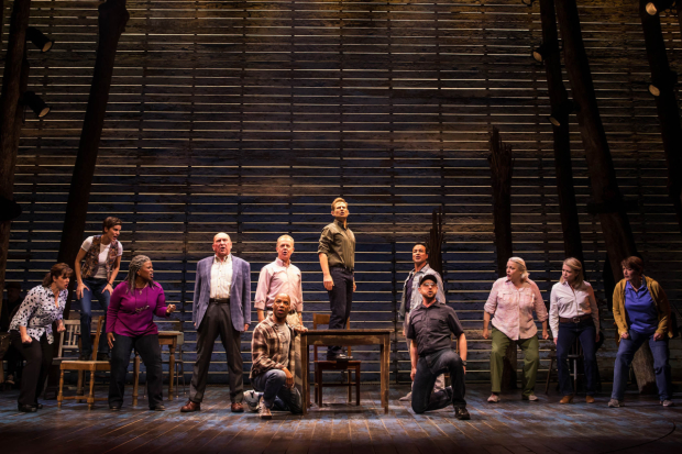 The cast of Come From Away at Broadway&#39;s Schoenfeld Theatre.