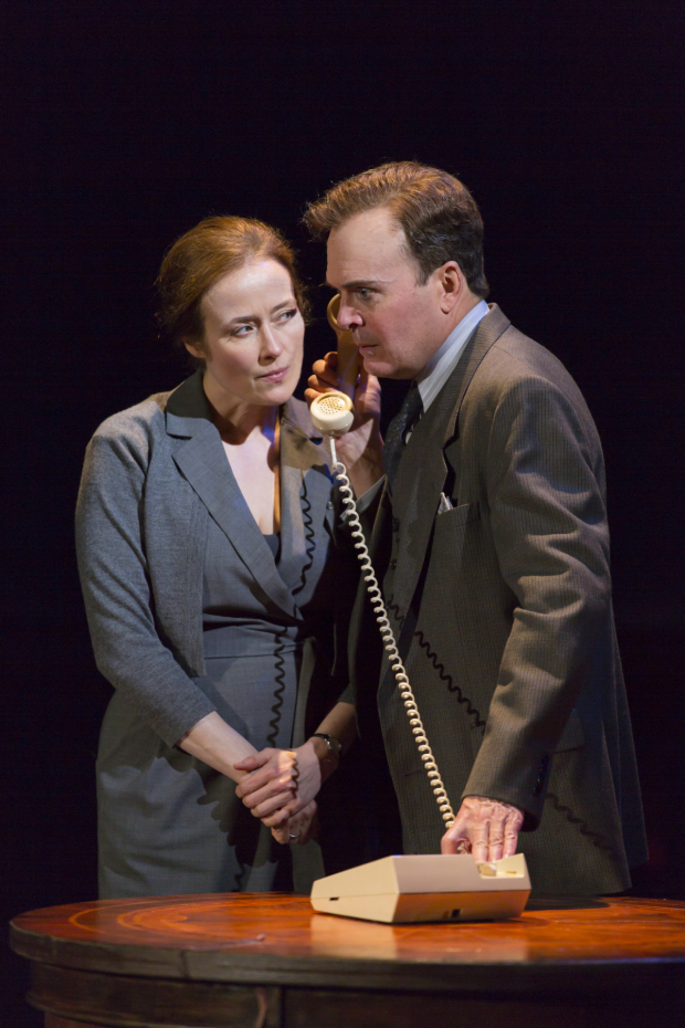 Jennifer Ehle and Jefferson Mays in Oslo at the Vivian Beaumont Theater.