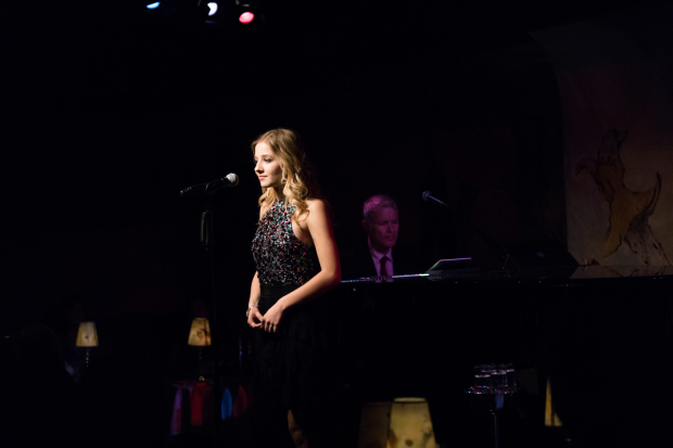 Music director Peter Kiesewalter accompanies Jackie Evancho on the piano at the Café Carlyle.