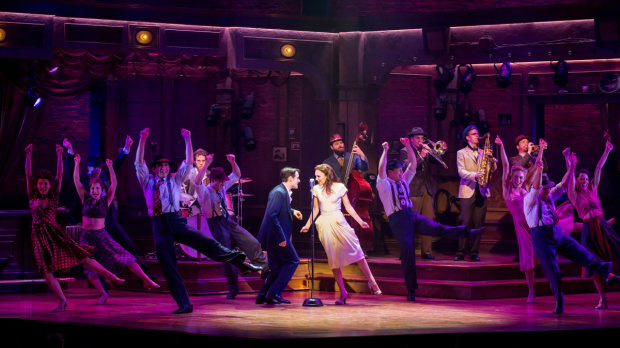 Corey Cott and Laura Osnes star in Bandstand, directed by Andy Blankenbuehler, at Broadway&#39;s Bernard B. Jacobs Theatre.