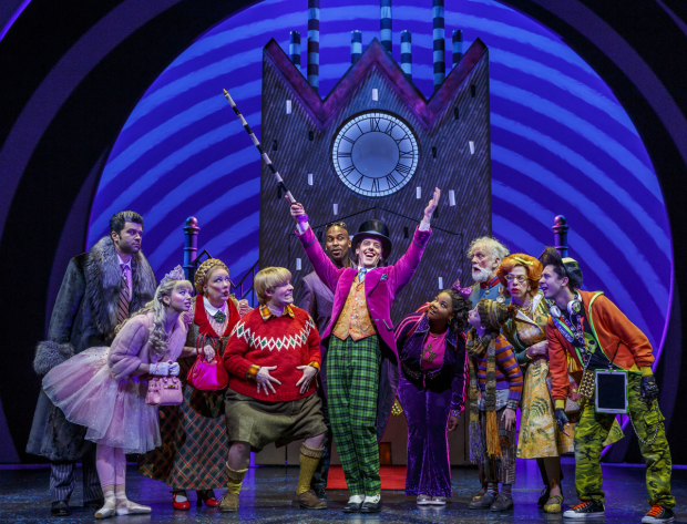 Jackie Hoffman (second from right) and the cast of Broadway&#39;s Charlie and the Chocolate Factory.