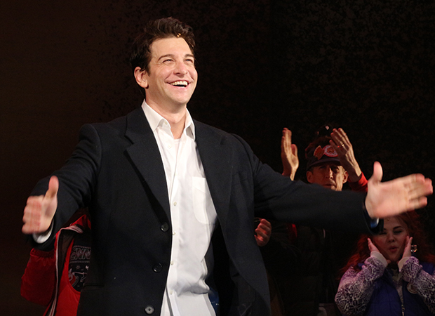 Andy Karl takes his bow as Groundhog Day opens on Broadway.