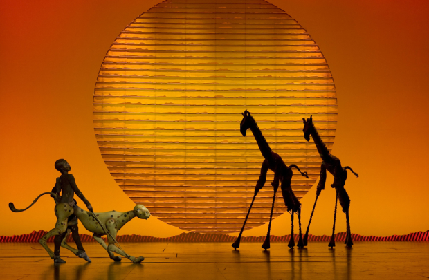 A scene from The Lion King on Broadway.