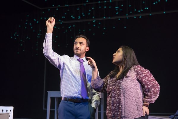 Adam Poss and Priya Mohanty in Queen, directed by Joanie Schultz, at Victory Gardens Theater. 