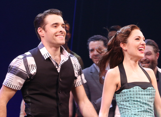 Corey Cott and Laura Osnes take their bow as Bandstand opens on Broadway.