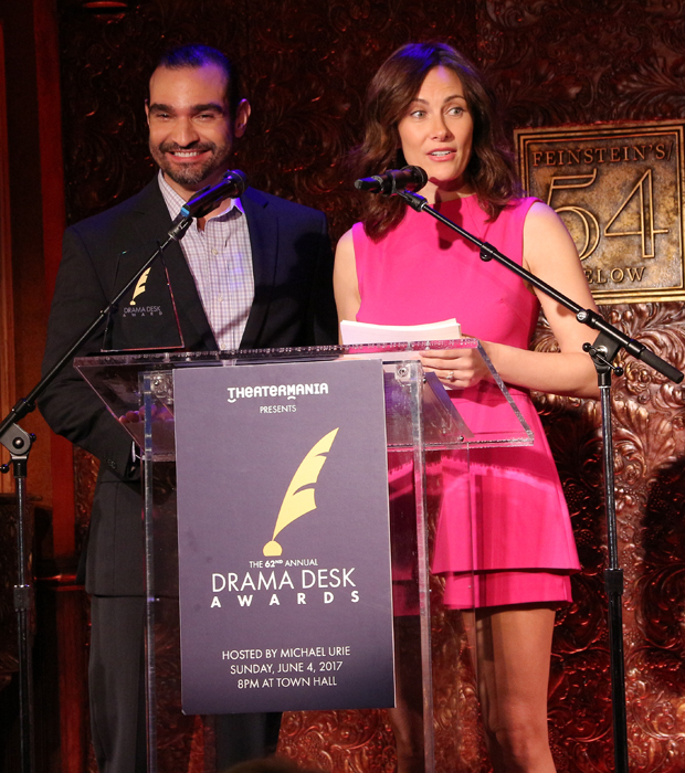 Javier Muñoz and Laura Benanti announce the 2017 Drama Desk Award nominations.