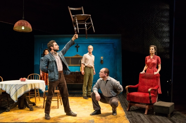 The cast of Alley Theatre&#39;s production of Arthur Miller&#39;s A View From the Bridge, directed by Gregory Boyd, at the Hubbard Theatre.