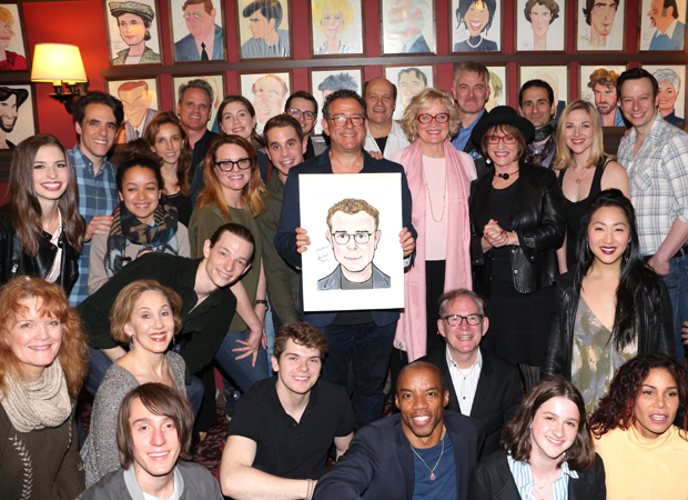 Cast members from War Paint, Dear Evan Hansen, and Rent join Michael Greif for a photo.