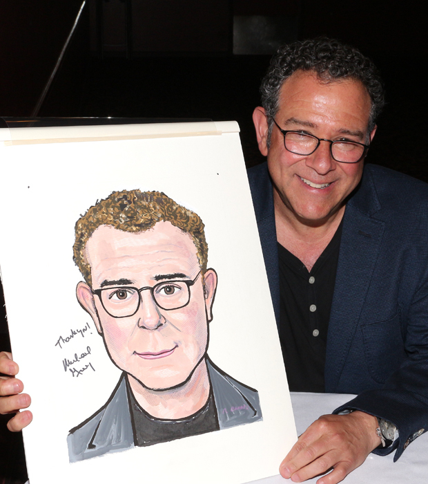 Michael Greif and his Sardi&#39;s caricature.