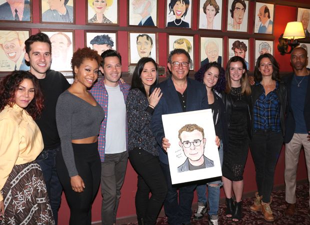 Michael Greif is flanked by cast members from Rent, If/Then, and Next to Normal.