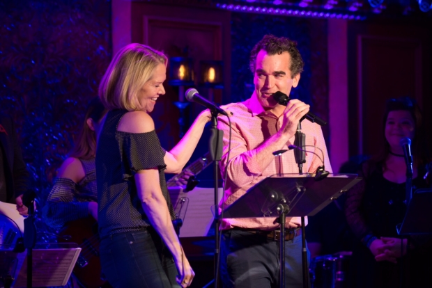 Rebecca Luker and Brian D&#39;Arcy James crack each other up during their performance of &quot;Endless Love&quot;.