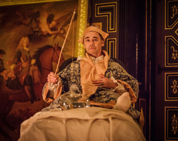 Mark Rylance as King Philippe in Shakespeare Globe's production of Farinelli and the King.