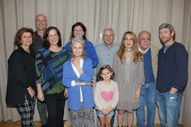The cast of The Traveling Lady, directed by Austin Pendleton, meets the press during rehearsals.