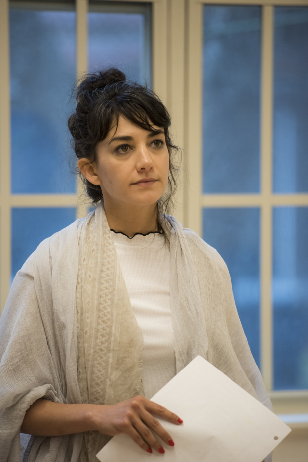 Sheila Vand in rehearsal for Hamlet.