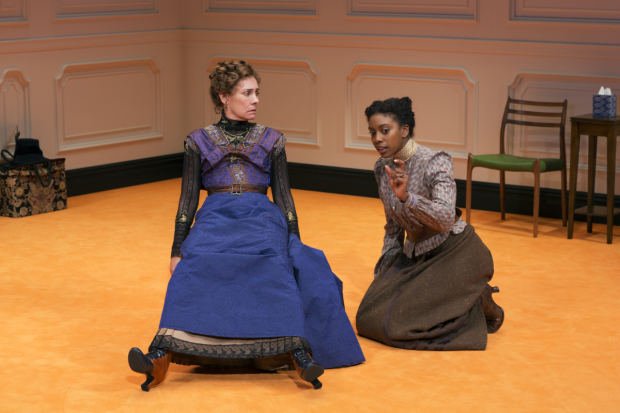 Laurie Metcalf and Condola Rashad as Nora and her estranged daughter Emmy in A Doll&#39;s House, Part 2.