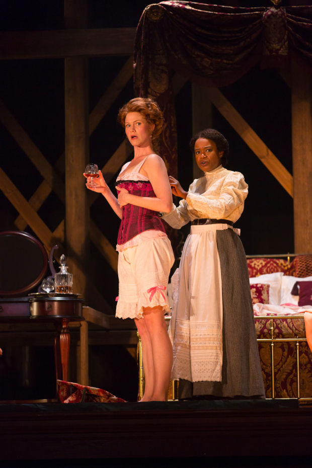Kate MacCluggage and Quincy Tyler Bernstine in a scene from Intimate Apparel.