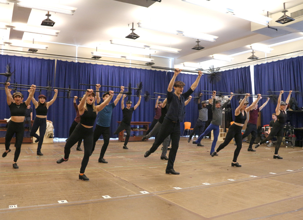 The chimney sweeps of Paper Mill Playhouse&#39;s Mary Poppins dance &quot;Step in Time.&quot;