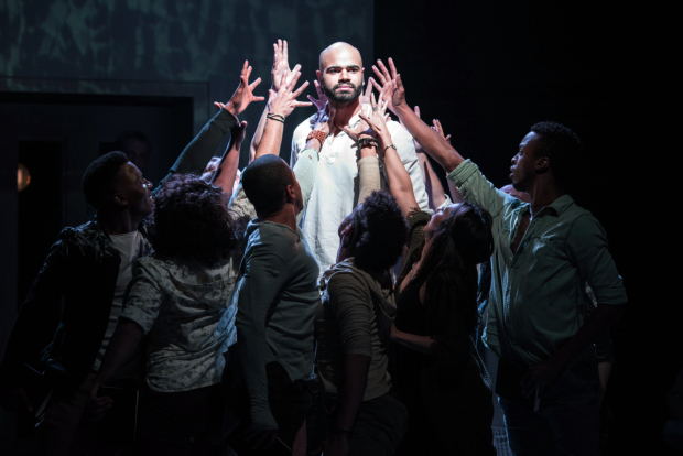 Nicholas Edwards stars in Jesus Christ Superstar, directed by Joe Calarco, at Signature Theatre.