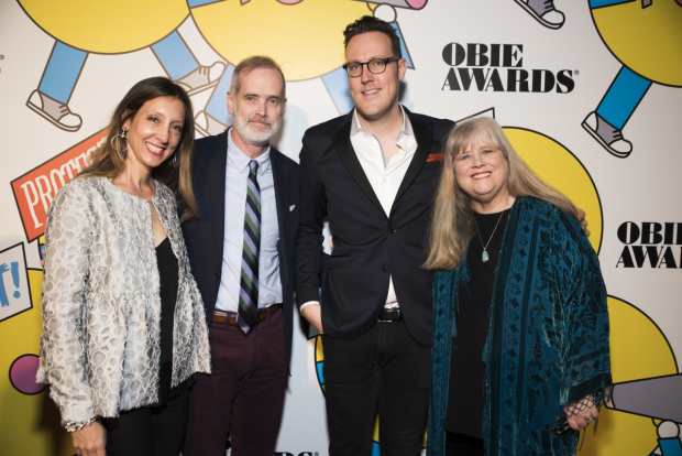 Lori Fineman, Jack Cummings III, Dane Laffrey, and Heather MacRae all represented Transport Group at the 62nd Annual Obie Awards.