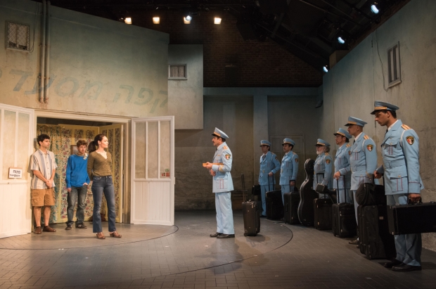 A scene from the Atlantic Theater world premiere of The Band&#39;s Visit, coming to Broadway this fall. 