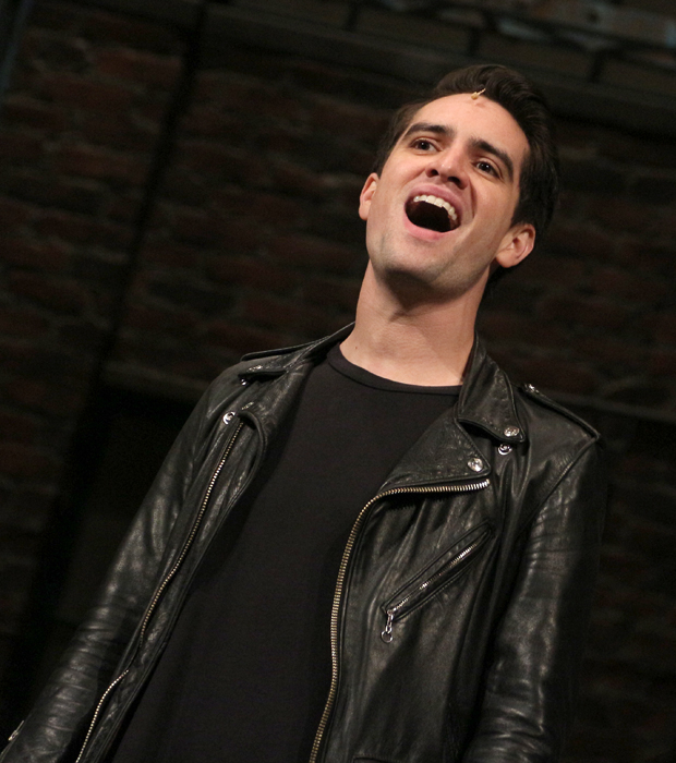 Brendon Urie sings &quot;Soul of a Man&quot; on stage at the Al Hirschfeld Theatre.