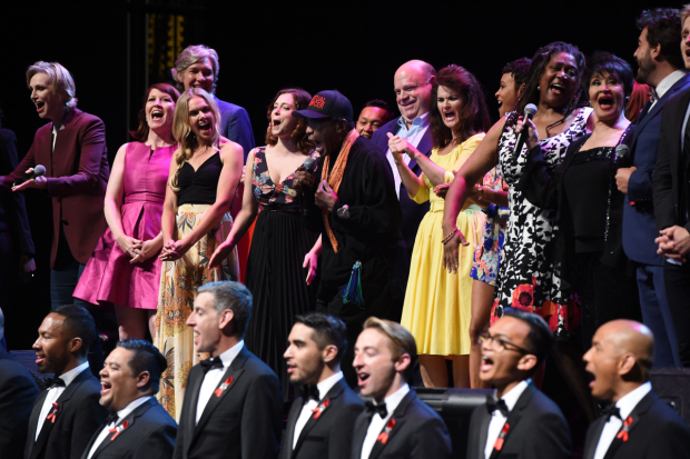 The cast of Concert for America: Stand Up, Sing Out at UCLA&#39;s Royce Hall.