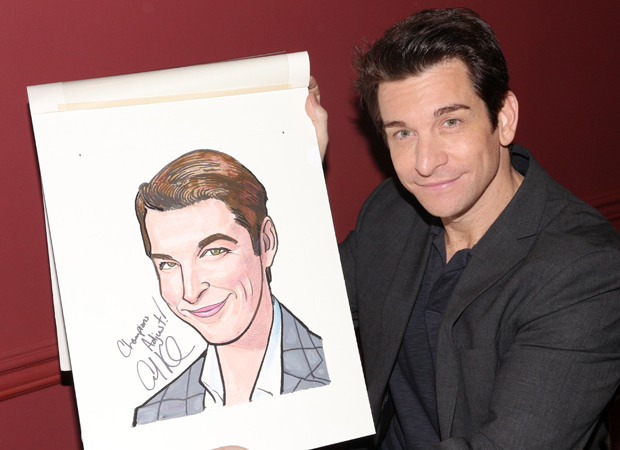 Andy Karl with his new Sardi&#39;s caricature.
