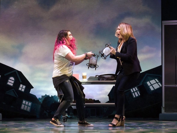 Emma Hunton (left) and Heidi Blickenstaff in Disney's Freaky Friday, directed by Christopher Ashley, with book by Bridget Carpenter, music by Tom Kitt, and lyrics by Brian Yorkey.