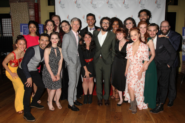 Josh Groban (center) poses with the company of Natasha, Pierre &amp; The Great Comet of 1812 at the Find Your Light annual gala.