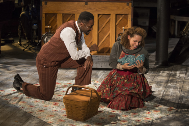 Denzel Tsopnang and Katherine Thomas in Griffin Theatre Company's production of Ragtime, directed by Scott Weinstein. 