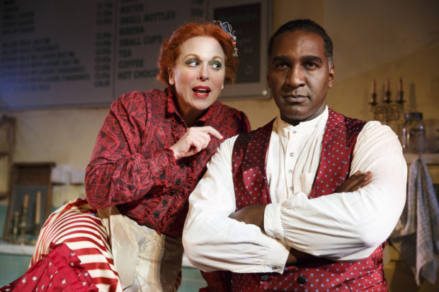 Carolee Carmello and Norm Lewis star in Stephen Sondheim and Hugh Wheeler&#39;s Sweeney Todd: The Demon Barber of Fleet Street, directed by Bill Buckhurst for Tooting Arts Club, at the Barrow Street Theatre.