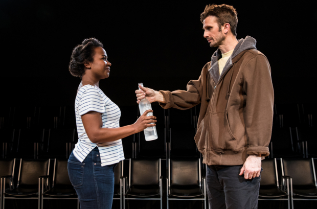 Eboni Booth and Frederick Weller star in Fulfillment Center, directed by Daniel Aukin, at New York City Center.