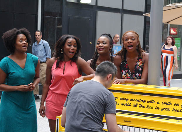 The ladies of Beautiful: The Carole King Musical celebrate Sing for Hope.