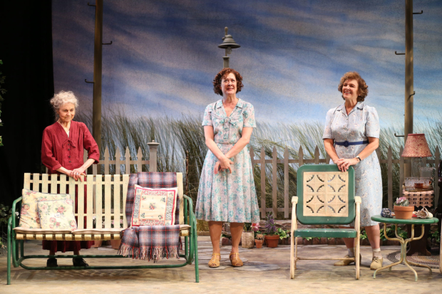 Lynn Cohen, Karen Ziemba, and Angelina Fiordellisi in the revival of Horton Foote&#39;s The Traveling Lady at Cherry Lane Theatre