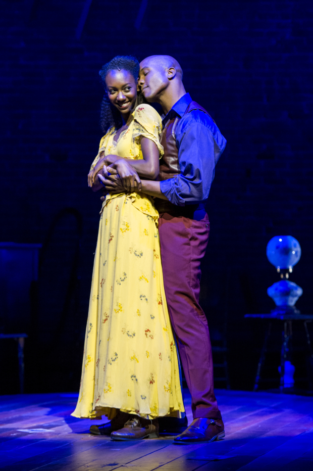 Zurin VillaNueva and Darnell Abraham play Sarah and Colehouse Walker Jr. in Ragtime.