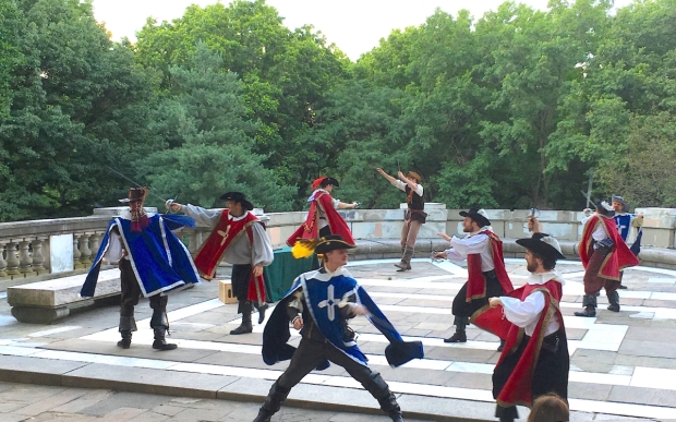 The cast of The Three Musketeers performs one of Nathan Oesterle&#39;s fight sequences.