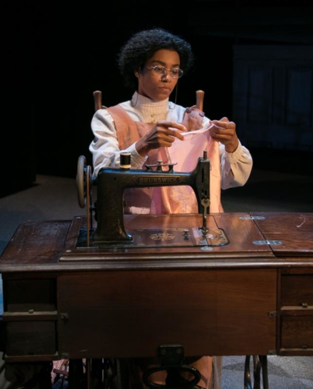 Kelly McCreary stars as Esther in Intimate Apparel, directed by Scott Schwartz, at Bay Street Theater.