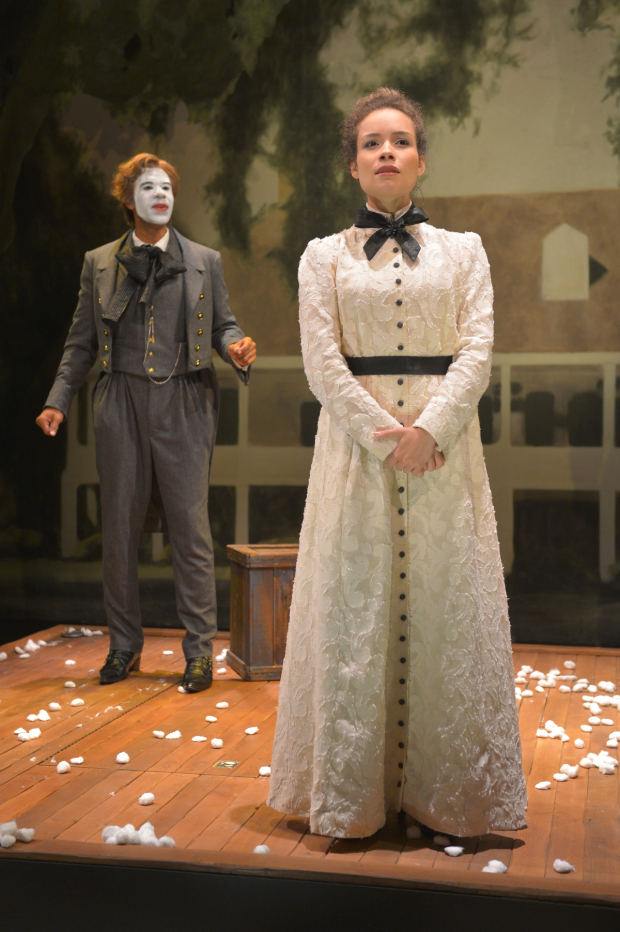 Lance Gardner (left) as George and Sydney Morton (right) as Zoe in the West Coast premiere of An Octoroon at Berkeley Rep, which has just been extended to June 29.