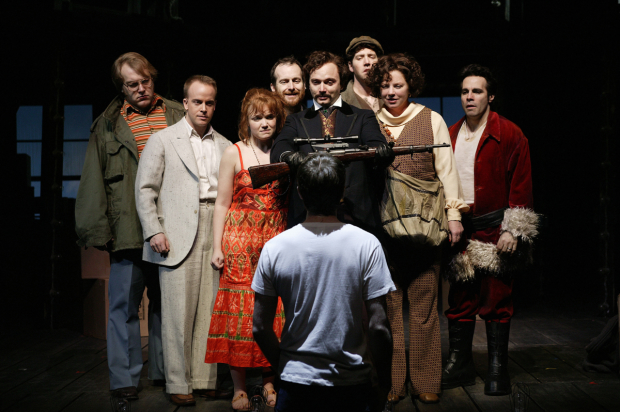 A scene from Roundabout Theatre Company&#39;s 2004 revival of Assassins, directed by Joe Mantello at Studio 54.