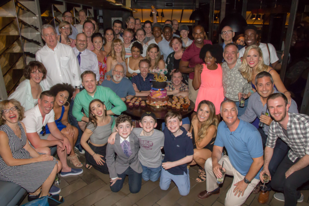 The company of Charlie and the Chocolate Factory celebrate 100 performances.