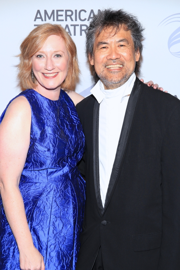 American Theatre Wing president Heather Hitchens and board chairman David Henry Hwang.