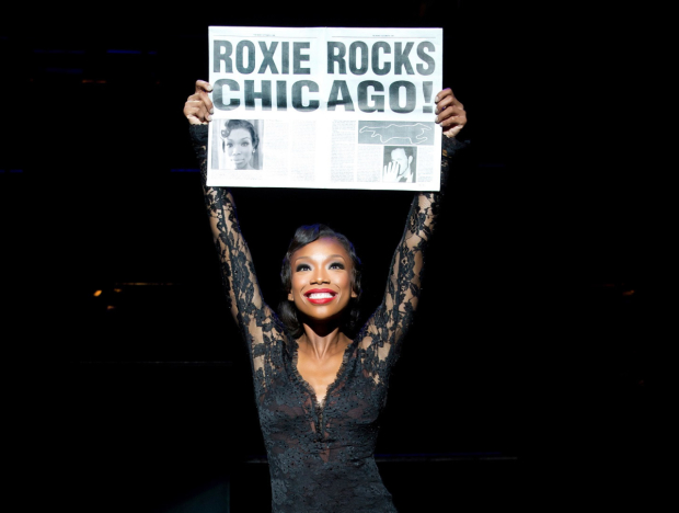 Brandy Norwood as Roxie Hart in Chicago on Broadway.