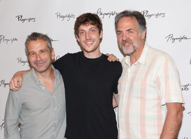 Director David Cromer and playwright Max Posner pose with Playwrights Horizons artistic director Tim Sanford.