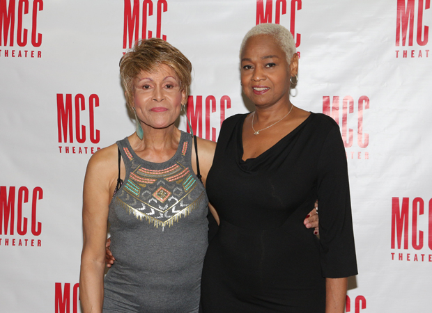 Star Sandra Caldwell (right) gets a photo with Miss Gloria Allen (left).