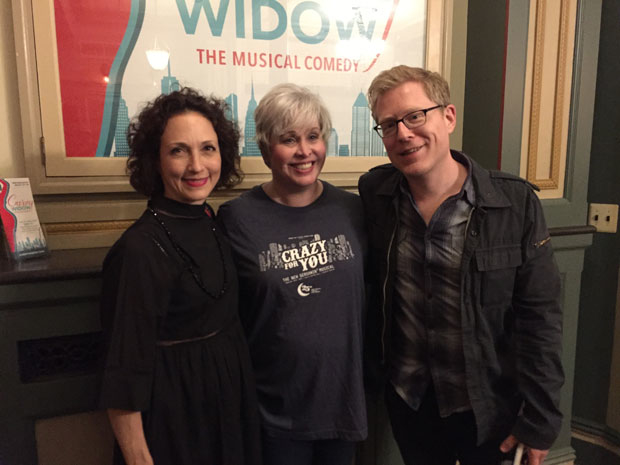 Bebe Neuwirth (left) Anthony Rapp (right) grab a photo with Curvy Widow star Nancy Opel on opening night.