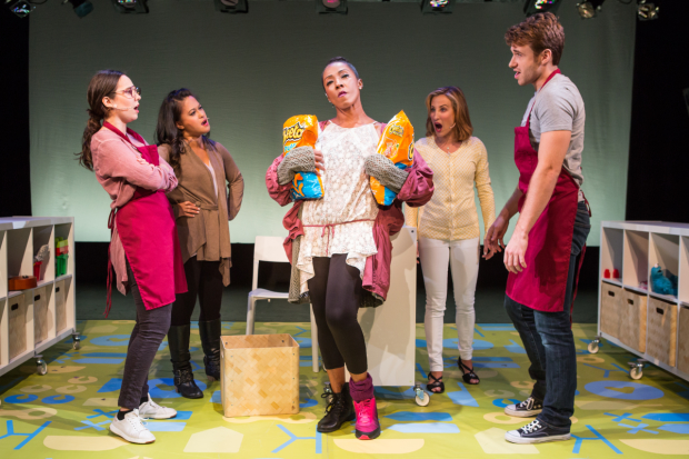 Annie Dow, Veronica Reyes-How, Harriet D. Foy, Erin Leigh Peck, and Jimmy Brewer star in MotherFreakingHood!, directed by Terry Berliner, for NYMF at the Peter Jay Sharp Theater. 