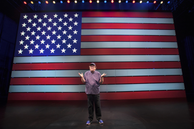 Michael Moore stars in The Terms of My Surrender, directed by Michael Mayer, at Broadway&#39;s Belasco Theatre.

Michael Moore