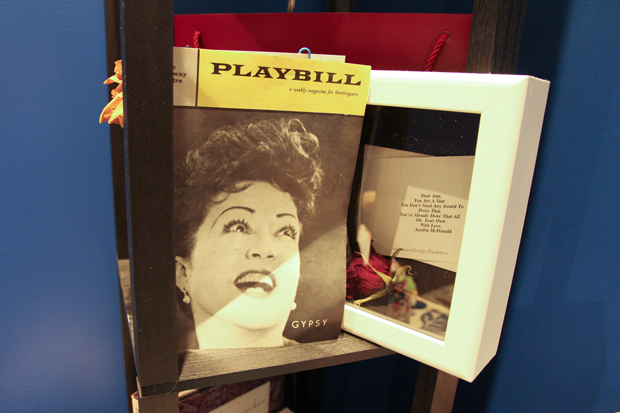 Villafañe&#39;s &quot;Broadway shrine&quot; with her Gypsy Playbill and note from Audra McDonald. 