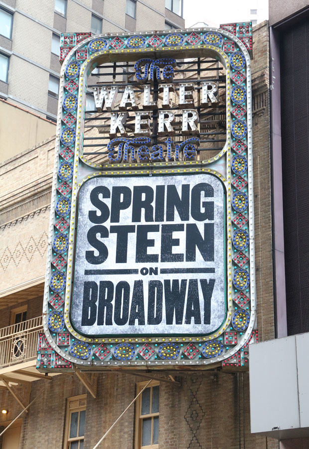 The marquee for Springsteen on Broadway at the Walter Kerr Theatre.